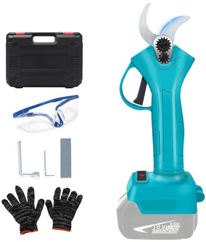 Akku Astschere Kompatibel mit 18V Makita Akku，Max. 40 mm Schnittdurchmesser, Weichgummi-Griff Elektrische Gartenschere zum Beschneiden von Bäumen und Obstbäumen (ohne akku)