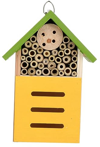 BESPORTBLE Holzhaus Für Insekten Mit Nest Und Zimmer Garten Dekoration Außenhütte Aus Holz Für Bienen Und Andere Insekten Holzbienenstock Als Ornament Für Terrasse Und Garten