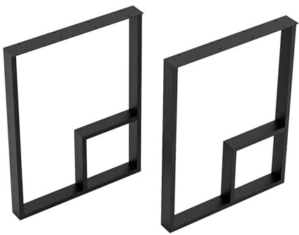 [en.casa] Tischgestell Kauhava 2er Set Tischbein 72 x 55 cm für Esstisch Schreibtisch Metall Tischkufen Tischfüße Schwarz