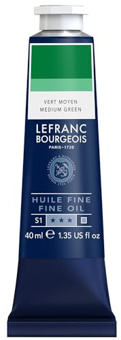 Lefranc Bourgeois 301781 Feine Ölfarbe in hervorragender Qualität,lichtecht mit gleichmäßige Konsistenz, 40ml Tube, ideal für Keilrahmen, Leinwand, Malkarton - Grüne Erde