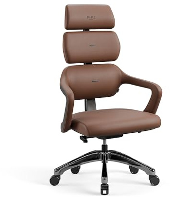 Diablo Bürostuhl Ergonomisch, Chefsessel Kunstleder, Drehstuhl Wippfunktion | 160 kg Belastbarkeit, 4 Rückenlehnenpositionen, HR Schaumstoff, Aluminiumgestell, höhenverstellbar, für Büros und Home Office