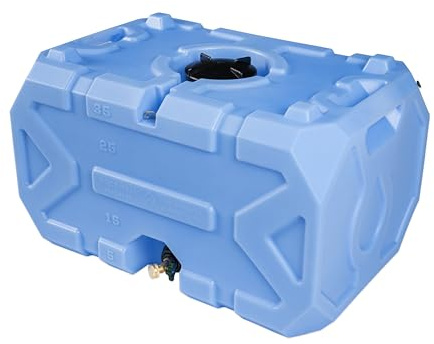 Exodus 35 Gallon Water Storage Tank by Rockwell Products | Emergency Water Storage Container | Stackable, BPA Free, Made in The USA (Blue)