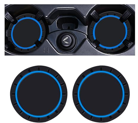 Adunsiaoto 2 Stück Universal Auto Getränkehalter Untersetzer, Auto Tassenhalter Untersetzer, Silikon Anti-Rutsch-Auto-Tassenhalter-Matten Für Männer Frauen(Blau)