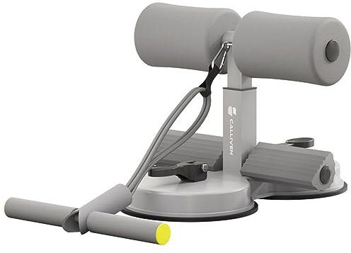 Fiorky Bauchmuskeltrainer, 3-Gang-Höhe, multifunktionales Bauchtrainer mit 2 Saugnäpfen, selbstansaugend, rutschfest, trainierte Arme, Bauch, Oberschenkel, Beine (grau, zwei Saugnäpfe)