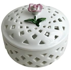 LUNCHS Knoblauchtopf Blumenmuster Zwiebeltopf Lagerung von Getrockneten Chilifrüchten und Knoblauch Zwiebel Aufbewahrung Aufbewahrungsbedarf für die Küche(Size:Round rose)