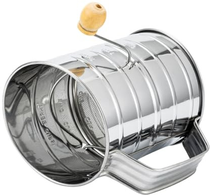 TOPBATHY Hand Crank Flour Sifter Mesh Filter for Baking and Sifting Sugar Powder