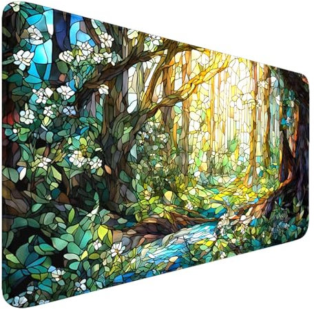 MTG Playmat, 24 x 14 MTG Tapis de jeu Zones Cousus Bords Surface en Caoutchouc lisse Tapis de souris, Jeu de société de combat TCG Tapis de jeu + Sac de rangement