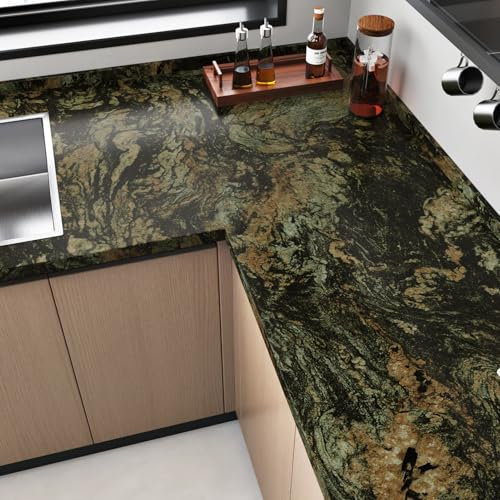 HotDecor Black Marble Wallpaper Kitchen Worktop Vinyl Covering Black Vinyl Wrap for Kitchen Cupboards Furniture Contact Paper Marble Effect Self Adhesive Vinyl Wallpaper Sticky Back Plastic 40 X 200cm