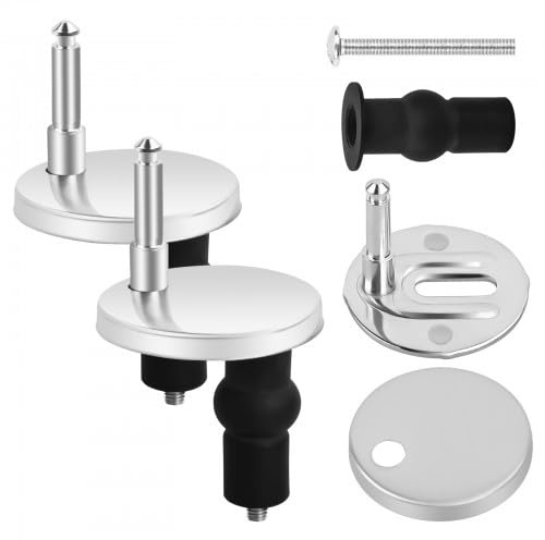 2 Stück WC Sitz Befestigungsset, Inklusive Edelstahl Scharnier für Toilettendeckel - Universal Kompatibel mit den Meisten Standard WC Sitz mit Absenkautomatik