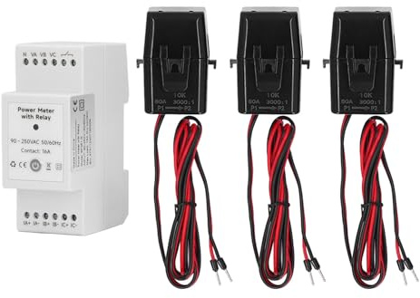 WiFi Smart Energy Meter 3-Phasen-Stromüberwachungsmessgerät mit 3 80A Stromwandler Stromspannung Stromstärke Energiemessgerät