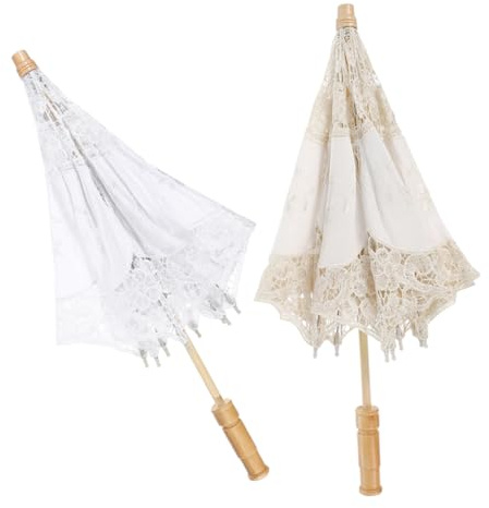 SAFIGLE Elegante Regenschirme Mit Spitzenstickerei – 2er-Set Ideal Für Hochzeiten Und Veranstaltungen