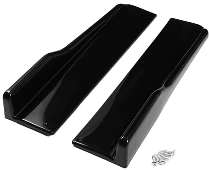 A ABSOPRO Auto-Seitenschweller 45cm/17,72in Außenrocker-Splitter-Diffusor-Kit Universal Hochfeste Kunststoff-Schwarze Seitenschweller-Verlängerungsplatte Splitter-Lippen-Spoiler