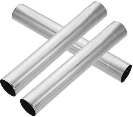 PATIKIL 2.36 Inch Stove Pipe, 3Pcs Stainless Steel Thickened Lengthen Straight Tent Stove Chimney Pipe Flue Extension for Camping Stove Vent Smoke Exhaust, 15.75 Inch Length