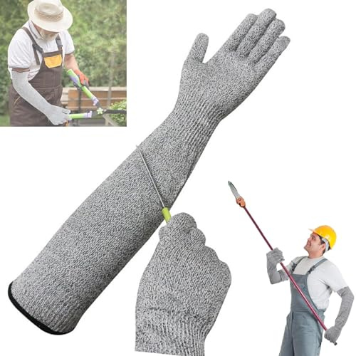 WEILONGB Gartenhandschuhe, lange Gartenhandschuhe, Stufe 5, schnittfeste Handschuhe mit langen Armärmeln, lange Gartenhandschuhe für Arbeit, Küche, strapazierfähig, Gartenhandschuhe für Damen und