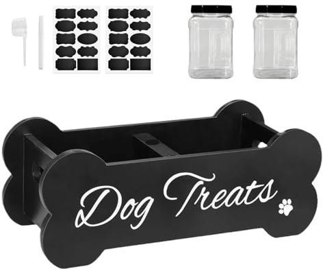Hundefutter und Behälterset, Hund und Katzenbehälter Container Set - Holzhund behandelt Behälter luftdicht,Haustier -Snack -Aufbewahrungsbox, Haushaltspartition versiegelte Dose, Lebensmittelorganisat