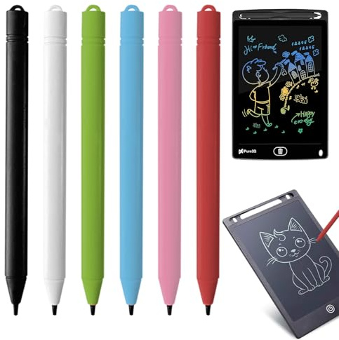 keyxer 6 pcs stylos de Rechange pour Tableau d'écriture LCD, Stylet pour Tableau à Dessin LCD, stylos pour Tableau d'écriture, stylos pour Tableau d'écriture pour LCD