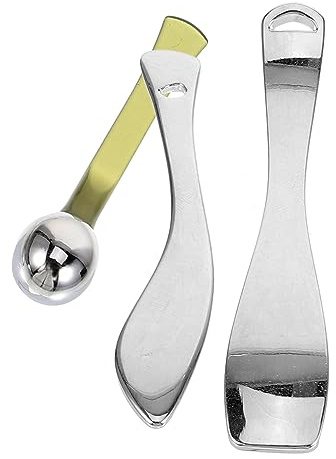 NIYANGLE 3 Stück Kleiner Make up Spatel Augencremelöffel Hautspatel Gesichtscreme Löffel Cremeproben Mischen Kosmetikspatel Für Damen