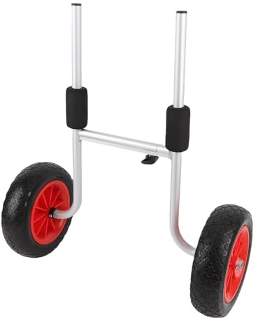 Jiawu Kajakwagen, Faltbarer Kajakwagen, verstellbare Breite, Metallräder mit 10-Zoll-Vollreifen für Kajaks, Kanus, Paddleboards, Kajakwagen, Schwimmmatten und Jon-Boote