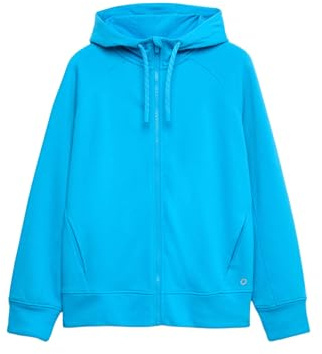 Marks & Spencer Donna con Zip Felpa con Cappuccio Ricco di Cotone – vestibilità Comoda – con Tasche
