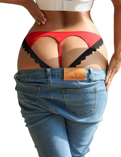 ohyeahlady Mini Perizoma Donna Sexy Hot Aperto Dietro Taglie Forti | Slip Hot Con Buco Dietro,Perizoma Seducente Filo,Intimo Curvy,Biancheria Intima,Micro String,Pizzo A Rete,Fodero Cotone