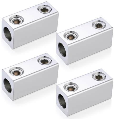 Blulu 4 Pack 4/0-6 AWG Dual Rated Splicer, Aluminum Splice/Reducer, Mechanical Connector, Ground Wire Connector, Silver