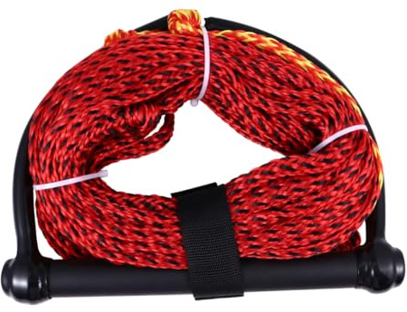Ciieeo Corde de Ski Nautique à 1 Section Poignée Noire Corde Remorquable pour Sports Nautiques Wakeboard et Kneeboard Tube de Remorquage Résistant pour Activités Couleur Aléatoire
