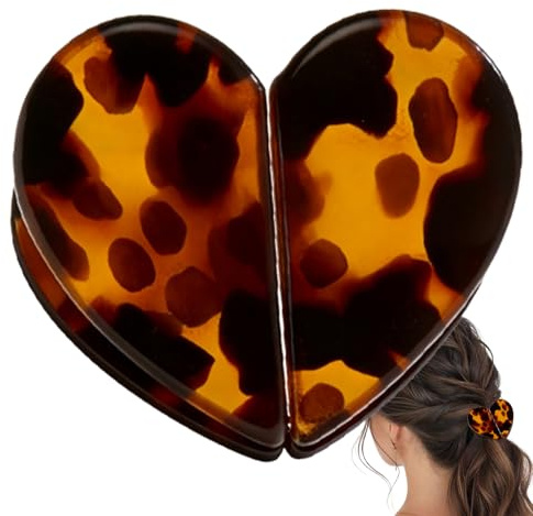 Barrettes Cœur pour Cheveux Barrettes de Mode | Pinces à Cheveux en Forme de Cœur Tendances Pour Femmes, Adolescentes, Mères, Anniversaires, Rendez-Vous Et Fêtes
