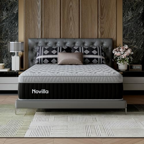 Novilla Matratze 90x200 cm, Härtegrad H3 und H4, 25 cm Höhe 7-Zonen-Stützung Hybrid, Memoryschaum und Federkernmatratze mit Taschenfedern, Kühlende & atmungsaktive Bezug, Öko-Tex Zertifiziert