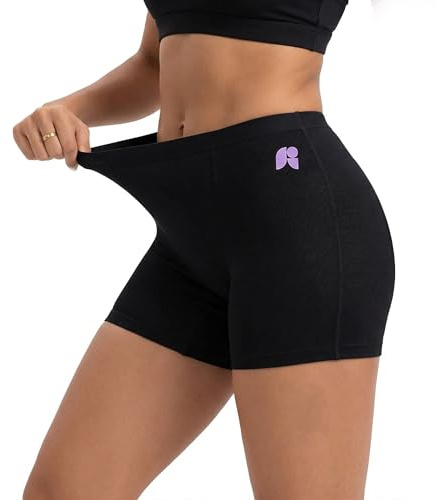 Period Boxer Shorts for Women, Leakproof Period Underwear for Heavy Flow, Reusable High Waisted Menstrual Panties, Breathable Full Coverage, Absorbent, Comfortable, Postpartum & Overnight Protection