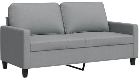 QJBSAVVA 2-Sitzer Sofa 140 cm Stoff Zweisitzer Couch Hellgrau Modernes Polstersofa mit Metallgestell für Wohnzimmer und Büro 158 x 77 x 80 cm Polstermöbel