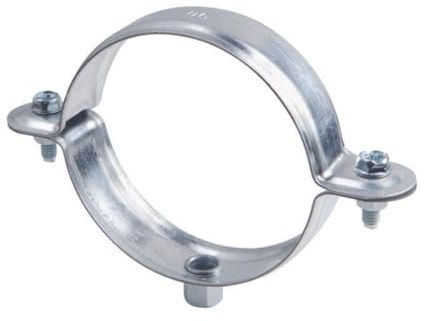 Index Fixing Systems LSABM8110 Rohrschelle AB-M8 | für Stahlrohr, Kupferrohr, PVC-Rohr, aufgeschweißte Aufnahme | M8-Aufnahme, verzinkt, Durchmesser: 110 mm, 2 Stück