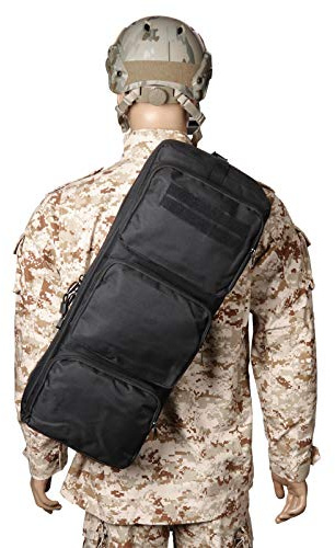WOLF SLAVES New Tactical 24 Rifle Gear Shoulder MP5 Sling Bag Army Backpack Black MPS Hunting Bag Cross Bag,Black