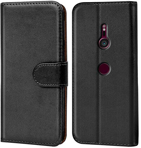 Verco Handyhülle für Sony XZ3 Hülle, Schutzhülle für Sony Xperia XZ3 Tasche PU Leder Flip Case Brieftasche - Schwarz