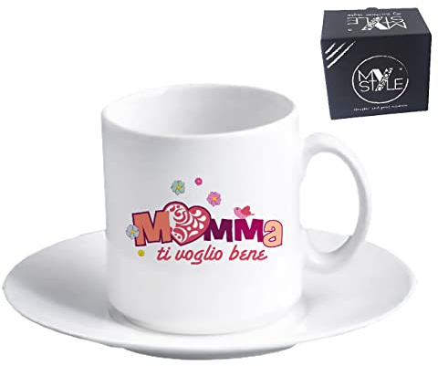 My Custom Style tazzina Espresso+piattino#Mamma TiVoglioBene#60x57mm
