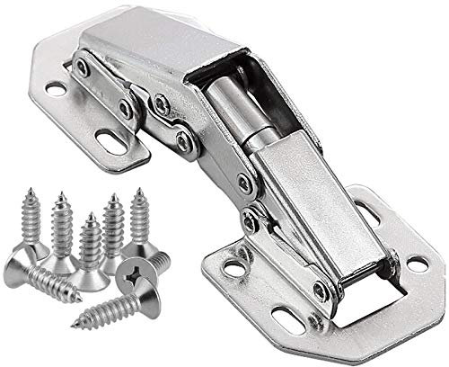 Wandefol 8 pezzi Cerniera per Mobili a Molla a Chiusura Automatica per Armadio Porta Ante Mobili Battuta Esterna Morbido Paracolpi,Angolo d'apertura 90,Cerniere per porta (105 × 43mm)