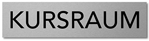 Interluxe Alu Türschild Kursraum 200x50x3mm Schild aus Aluminium für Schule, Fitnesstudio, Seminar, Workshop