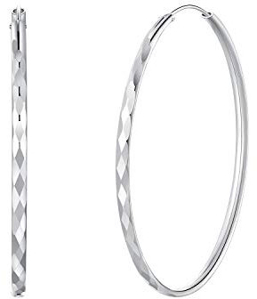 PAPAGENA Creolen Silber 925 Ohrringe Damen Groß Runde Kreolen Ohrschmuck 2 3 4 5 6 cm für Frauen