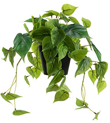LuckyGreenery Künstliche Scindapsus Aureus, realistische Kunstpflanze mit Kunststofftopf für Zuhause, Büro, Garten, Dekoration, 20,3 cm hoch