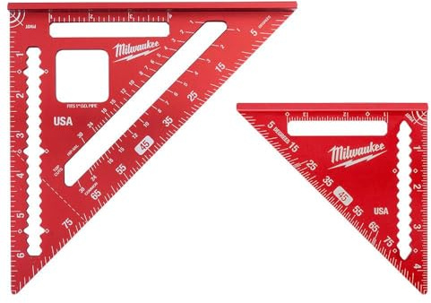 Milwaukee Tool 7-inch Rafter Square and 4-1/2-inch Trim Square Set