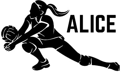 Zdklfm69 Wandtattoos Wandaufkleber Personalisierte Name Volleyball Aufkleber Volleyball Sport Aufkleber Home Schlafzimmer Wandkunst Dekoration 114x68cm