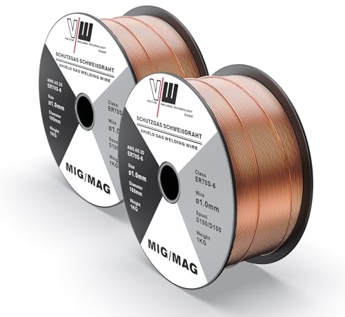 VECTOR WELDING MIG MAG Schweißdraht Stahl ER70S-6, 2 Rollen je 1kg, Ø 1.0mm | Drahtrolle D100/S100 für Profis & Heimwerker