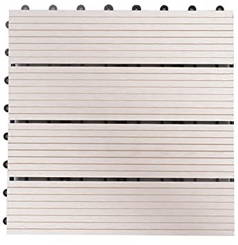 Holzfliesen Balkon Weiße Terrassenfliese 30x30cm, Ineinander Greifende Dekorative Fliesen Im Freien, Allwetter-wasserdichter, Langlebiger Bodenbelag Für Terrasse, Balkon, Garten