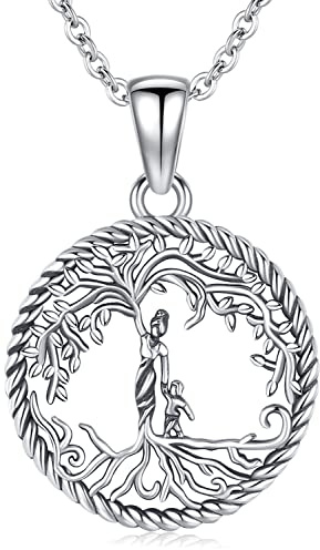 Friggem Lebensbaum Kette für Damen 925 Sterling Silber Familie Mutter Kind Baum des Lebens Anhänger Halskette, Geburtstag Muttertag Schmuck Geschenke für Mama Tochter Oma Schwester