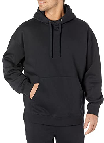 Amazon Essentials överdimensionerad huvtröja för män (finns i stora och långa), svart, medium