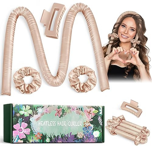 Heatless Curlers headband, High Resilience Sponge Heatless Curls DIY Long Hair Styling Tools, No Heat Silk Curling Ribbon, Heatless Curelrs Suitable for Sleep in Overnight