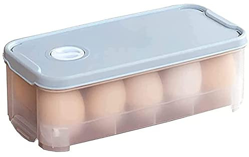 KOMUNJ Eierbox 10 Eier Transportbox, Kunststoff Ei Box Eier Aufbewahrungsbox Eier Box Mit Deckel, Eier Transportbox Kunststoff, für Kühlschrank, Küche(Blau)