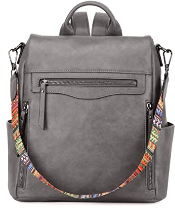 RAVUO Sac à Dos Femmes, Anti-vol Sac a Dos en Cuir PU Mode Sac à Dos pour Dames Convertible Sac à Dos Cartables Trois Façons