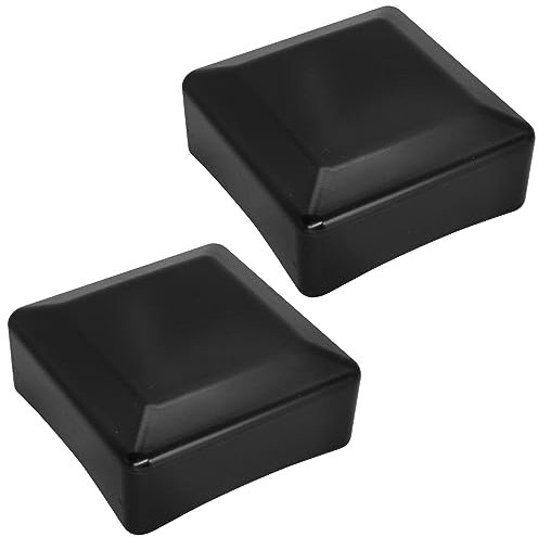 SKIR'CO (2 piezas) Tapas para Postes de Valla, Cuadradas 100 x 100 mm Negras Tapas de Plástico para Postes de Valla, Color Negro RAL 9005