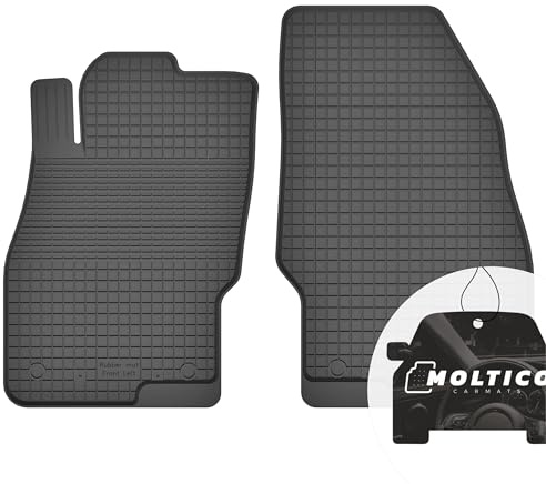 moto-MOLTICO Vorne Gummimatten Auto, 2-teiliges Set, Allwetter Gummi Fußmatten mit Rand, Antirutsch & Wasserfest Autoteppiche - passend für Opel Adam 2012-2018