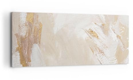Lienzo Decorativo 120x50cm Moderno Panorámico Abstracto Pastel - 5371 | Brillante Elemento Minimalist Cuadro sobre Lienzo Grande Arte mural Decoración del Hogar Salón Dormitorio Cuadros de Pared